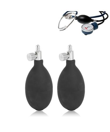 Agatige 2Pcs Sphygmomanometer Bulb Replacement Manual Inflation Pump Hand Squeeze Latex Blood Pressure Inflation Bulb with Air Release Valve for Blood Tester