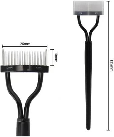 Buy 1pc Eyelash Separator & Metal Teeth Foldable Eyelash Curler - Stainless Beauty Makeup Brush Comb Tool (Black) | International Shipping Available - Buy Online on GoSupps.com