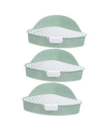 INOOMP 3pcs Box Rabbit Toilet Pet Small Rat Toilet Hamster Litter Tray Guinea Toilet Rabbit Potty Bunny Pp 25X20X10CMx3pcs Greenx3pcs