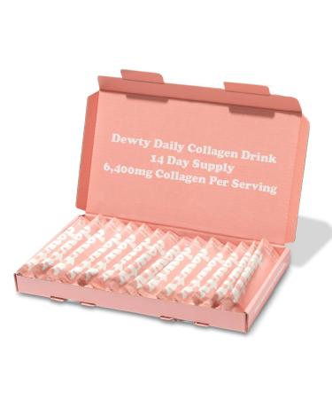 Dewty Collagen Drink - Peach Flavour Daily Collagen Supplements for Women - Individual Collagen Sachets - with Hyaluronic Acid Biotin & Retinol Great for Skin Hair Nails & Joints (14-Day) 14 Servings (Pack of 1)