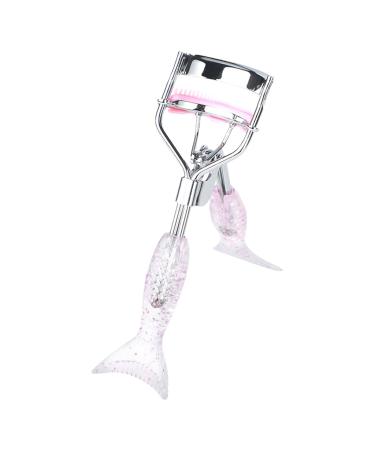 Eyelash Curler Eyelash Curler | Precision Fish Tail Shape Eyelash Curler with Comb Teeth Portable Makeup Supplies Beautiful Ergonomic Eyelash Tools for Opening D A4 Chrome With Pink Comb S Shaped Hand