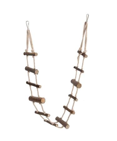 Pet Climbing Ladder Toys Pet Hamster Wood Long Climbing Rope Ladder Parrot Squirrel Suspension Rope Bridge for Squirrel Hamster Totoro Sugar Gliders