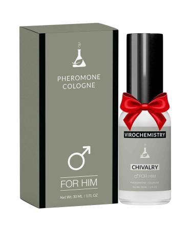 Pheromones to Attract Women for Men (Chivalry) - Exclusive Ultra Strength Organic Fragrance Body Cologne Spray - 1 Fl Oz (Human Grade Pheromones to Attract Women) Tonka bean Ginger Bergamot Basil Violet Leaf Tahitian Vetiver Cedar 1 Fl Oz (Pack of 1)