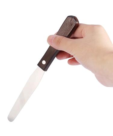 Premium Stainless Steel Spatula with Wooden Handle - 2cm Wide 18.6cm Long Wax Mixing Applicator - Buy Online on GoSupps.com
