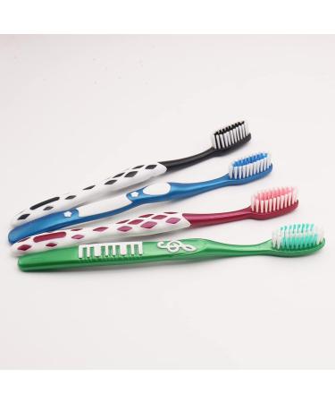 Buy Medium Soft Toothbrush Pack of 12 - Black Blue Green Purple | International Shipping Available - Buy Online on GoSupps.com