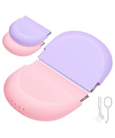 Healvian 4-part Retainer etui with ventilation holes cute slim aligner-etui retainer holder dental storage container toothpaw box prosthesis etui with