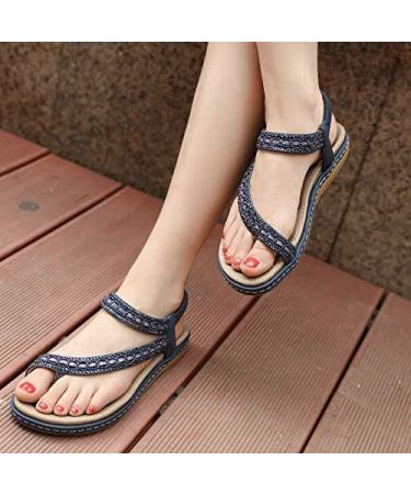 Summer Women s Flat Sandals | Casual Beach Flip Flops - Blue (Size 7) - Buy Online on GoSupps.com
