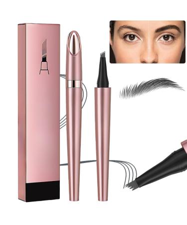 Magic Eyebrow Pencil - 2024 New 3D Waterproof Microblading Eyebrow Pencil Contouring Pen - Natural Long-Lasting Fine Stroke Microblading 4 Tip Eyebrow Pencil (Grey)