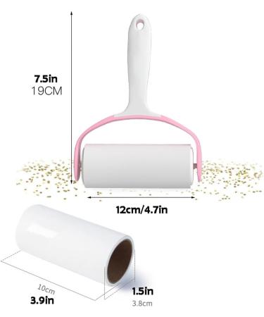 300 Sheets Extra Sticky Lint Roller for Pet Hair - 1 Handle + 5 Refills | Pink Sticky Roller for Car Seat & Fur Removal Tool - Buy Online on GoSupps.com
