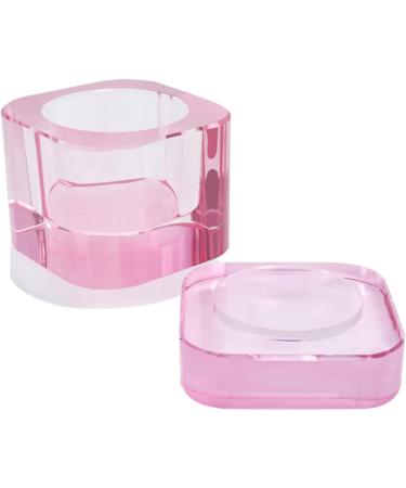 Dish Cups for Nail Art Acrylic Liquids Clear Glass Nail Monomer Liquids Bowl Dampen Dish Acrylic Powder Holder Glass Jar Brush Cleaning Cup Pink - Buy Online on GoSupps.com