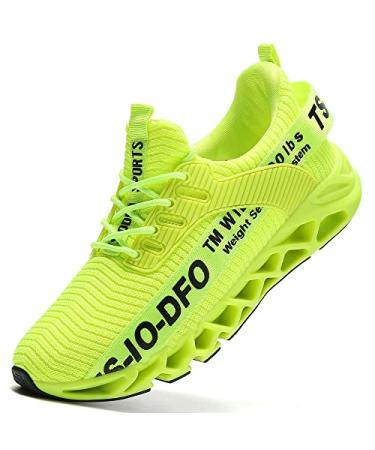 Ezkrwxn Men's Fashion Sneakers Sport Athletic Tennis Walking Shoes 12 A55 Fluorescent Green