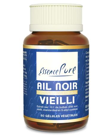 Fermented Black Garlic 10x Pure Essence Concentrate | Aged Black Garlic Extract | Helps Heart Health and Cholesterol Levels | Odourless Tasteless | 80 Vegetable Capsules | Api-Nature