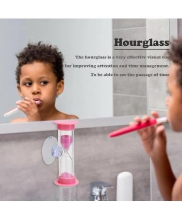 Children's Handwroll Toothbrush & 2-Minute Sandglass Timer - Mini Hourglass for Brushing Teeth (Pink) | International Shipping - Buy Online on GoSupps.com