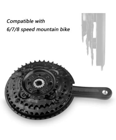 Bibike 6/7/8 Speed Mountain Bike Crankset 170mm Square Diamond Hole - 24/34/42T Chainrings - Buy Online on GoSupps.com