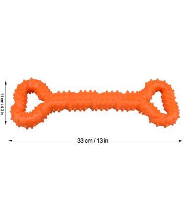 Atopo Robust Dog Toy - 13-Inch Bones Shaped Hard Rubber for Large & Small Dogs - Interactive Teeth Cleaning & Gum Massaging Toy - Orange - Buy Online on GoSupps.com