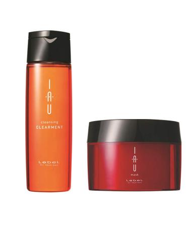 Lebel IAU Cleansing Clearment Hair Shampoo 200ml & Lebel IAU Hair Mask 170g Set (Green Tea Set)
