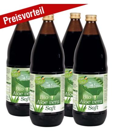 Kopp Vital Bio-Aloe Vera Juice | Organic 100% Direct Juice | 4 x 1L Cardboard Pack | High Aloverose Content | International Shipping Available - Buy Online on GoSupps.com