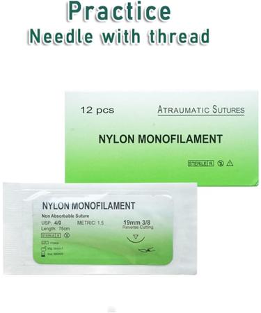 Training Needle with Thread for Teaching and Training Nylon Single Ribbon Thread Needle for Student Training Needle Equipment Independent Sterile Packaging - Buy Online on GoSupps.com
