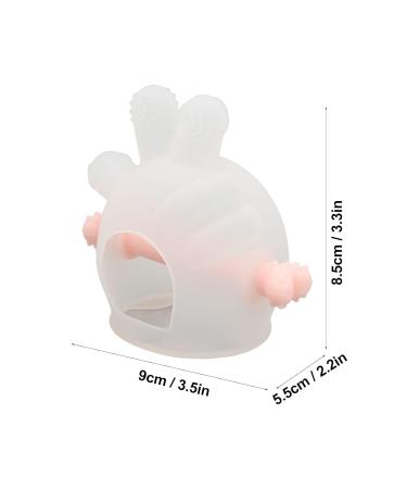 Soothing Food-Safe Silicone Tooth Toys for Babies | BPA-Free Transparent Pink Baby Cubes with Handle - Buy Online on GoSupps.com