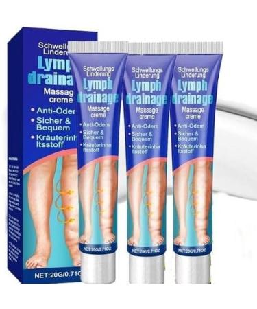 Crema para el Edema de Piernas Crema de Masaje Herbal para la Aliviaci n de la Hinchaz n de Piernas Loci n de Masaje de Drenaje Linf tico Reduce la Hinchaz n de Piernas Naturalmente 3pcs