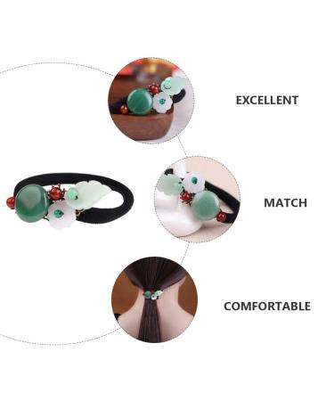 Beaupretty Antique Chinese Style Jade Hair Tie - Elastic Ponytail Holder for Women and Girls - Buy Online on GoSupps.com