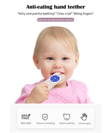Remote Control Shape Teething Toy for Babies - 2 Pcs Silicone Chew Toy | Educational Sensory Teethers for Newborns | Ideal Baby Gift - Buy Online on GoSupps.com