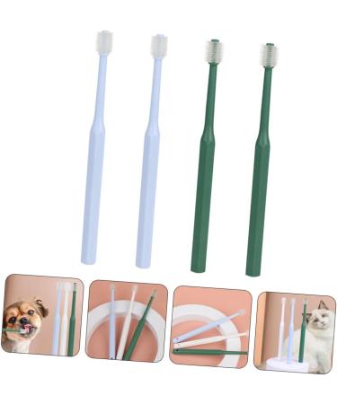 WOONEKY 4pcs Toothbrush Kitten Supplies Pet Oral Care Brush off Cats Dog Toothpaste Plastic - Buy Online on GoSupps.com