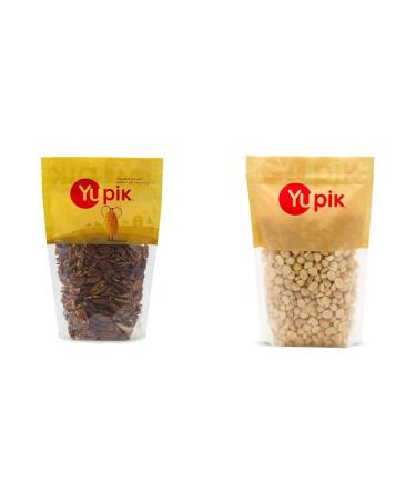 Yupik Jumbo Pecan Halves Nuts 1Kg & Macadamia Nuts (Pieces) 1Kg 1 kg (Pack of 1) Nuts+ Macadamia Nuts