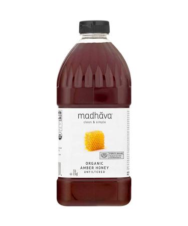 Madhava Organic Amber Honey, Unfiltered Organic Amber Honey, 5 Lb 5 Pound (Pack of 1) Unfiltered Honey