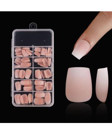Gradient Pink Press on Nails Short Coffin Press on Nails Square Shape for Summer Style - Buy Online on GoSupps.com