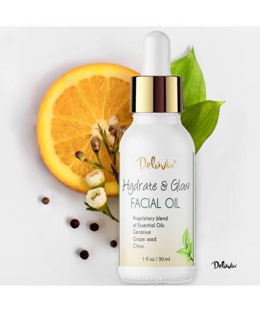 Deluvia Hydrate & Glow Facial Oil - Best Face Oil for Dry & Sensitive Skin Grapeseed & Essential Oils for Moisturizing Care - Buy Online on GoSupps.com