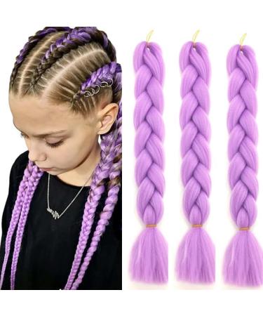 Just Another One 24inch Hair Extensions for Jumbo Braiding Colourful Pre Stretched Hair Heat Resistant Yaki Synthetic African Box Braids Crochet Twist hair for Women Girls & Unisex Purple - Buy Online on GoSupps.com