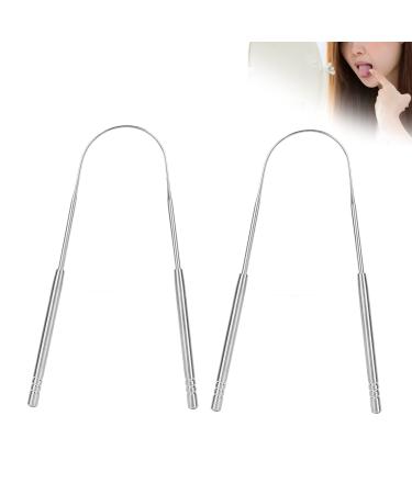 Stainless steel tongue scraps set made of two tongue scraps stainless steel tongue scraps for children and adults fight against bad breath cleaning tongue scraps made of steel tongue