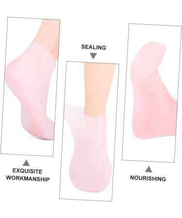 Beavorty 3 Pairs Sock Booties for Women Lotion Spa Moisturizing Gel Booties Moisturizing Heel Sleeves Beauty Care Silicone Gel Skin Protect Soles Sebs Sole Pads Miss High Heel Crack Pink - Buy Online on GoSupps.com