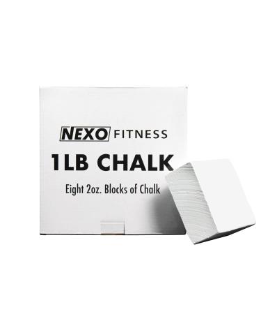 Nexo Premium Gym Chalk - 1LB (Eight 2oz Blocks) Crushable Chalk for Weight Lifting, Climbing, & ASMR