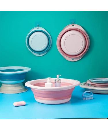 Portable Folding Wash Basin Household Plastic Laundry Tub Wash Vegetable Washing Folding Basins Kitchen Bath Foot Fold Bucket (Blue XL) Lofty Ambition Pink X-Large - Buy Online on GoSupps.com
