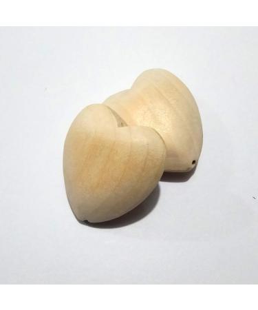 10pcs Natural 40mm Unfinished Wood Hearts Beads - Eco-Friendly DIY Craft Accessories - Buy Online on GoSupps.com