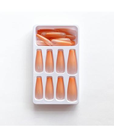 24Pcs/Set Press On Nails Ins Style Long gradient Orange Ballet Trapezoidal False Nails Acrylic Fake Nails Full Cover Nails Tips Artificial Finger Manicure Press on nails for Women and Girls - Buy Online on GoSupps.com