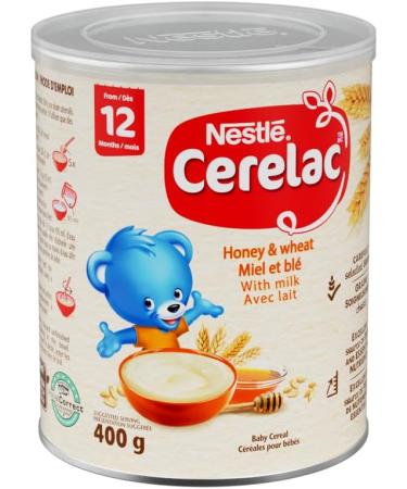 CERELAC Honey & Wheat With Milk Baby Cereal Source of Iron & Essential Nutrients Vegetarian No Additives Halal Correct Recyclable Canister Resealable 400g - Buy Online on GoSupps.com