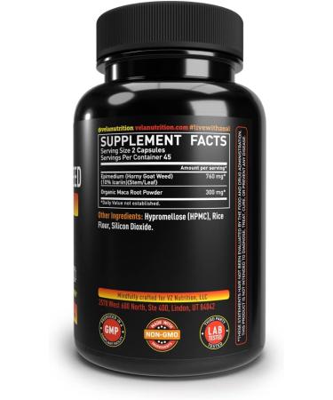 Horny Goat Weed & Maca Extract Capsules | 1050mg | Performance & Stamina Support | Non-GMO GMP Certified - Buy Online on GoSupps.com