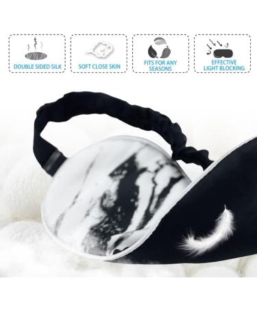 Townssilk 100% Silk Sleep Mask - Adjustable Strap, Super Soft Eye Mask - Ultimate Sleeping Aid - Marble White - Buy Online on GoSupps.com