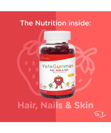 Dr. T Hair Nails & Skin Gummies for Women with Biotin Vitamins E & C Beauty Vitamin for Nail Strength Hair Thickness & Skin Elasticity Strawberry Flavor 120 Count (2 Pack) - Buy Online on GoSupps.com