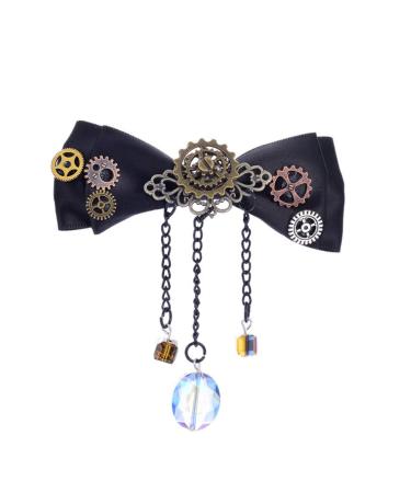 FOMIYES Punk Fabric Bow Hair Clip Fancy Hair Accessories for Women Goth Punk Hair Clip Hair Decorations for Women Hair Slides Hair Pin Hair Clips Women's Steampunk Ribbon