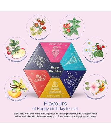 Happy Birthday Tea Set | Acorus Herbal Fruit & Black Tea Gift Box | 60 Premium Tea Bags & Warm Wishes - Buy Online on GoSupps.com