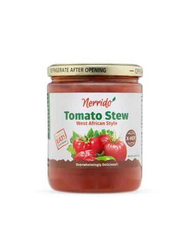 NERRIDO African Stewed Canned Tomatoes & Jollof Sauce, Organic Tomato Hot Sauce16oz (454g) (X-Hot, 1 Pack) X-Hot 1 Pack