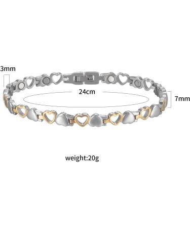 Yinox 316L Magnetic Women's Foot Chain - Heart-Shaped Design 24cm Length Stainless Steel Gift for Her - Buy Online on GoSupps.com