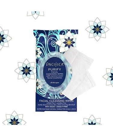 Pacifica Purify Coconut Water Cleansing Facial Wipes - 30 Towelettes - Buy Online on GoSupps.com
