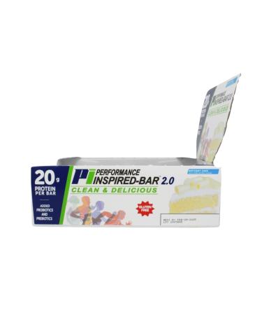 Performance Inspired Nutrition Protein Bar 2.0 - 20g Protein 6g Fiber 3g MCTs Probiotics - Gluten Free Birthday Cake - 12Ct Box - Buy Online on GoSupps.com