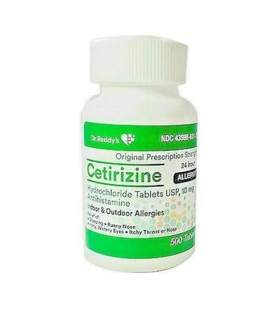 Vasho Cetirizine HCL 10mg Antihistamine 500 Tablets