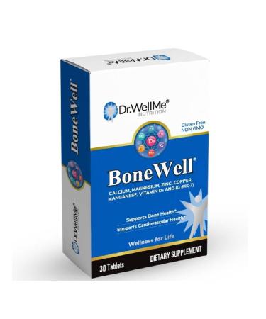 BoneWell Tablets | Calcium Magnesium Vitamin D & K Formula | Joint & Bone Strength | Vegetarian Gluten Free | Trusted Formula | Made in USA